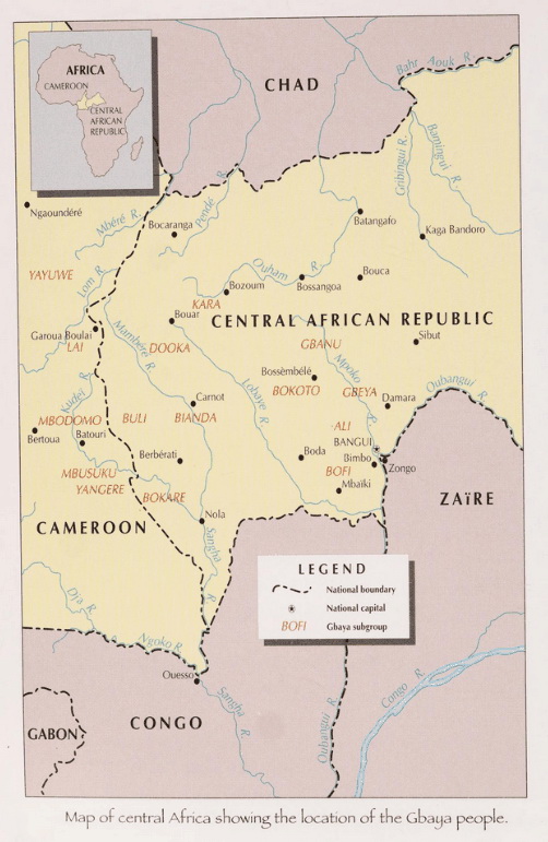 Gbaya people map