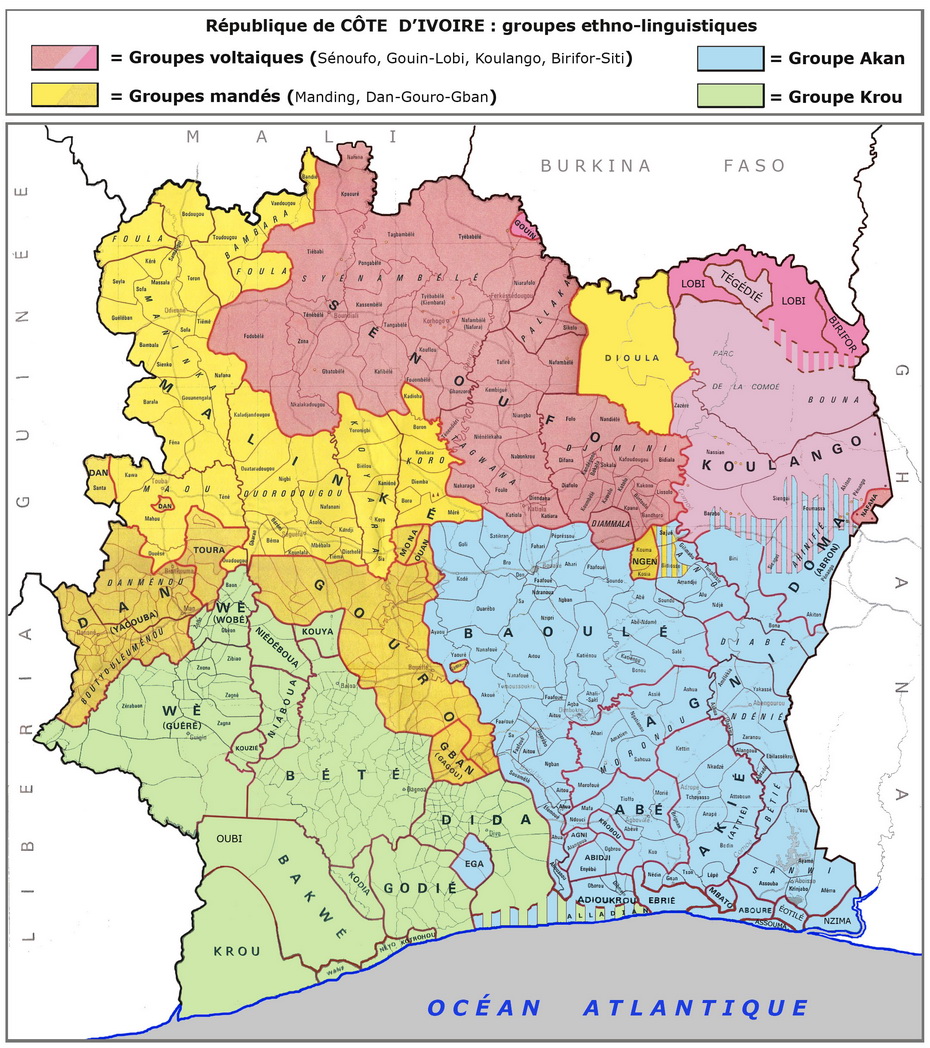 Ivory Coast Ethnic Map
