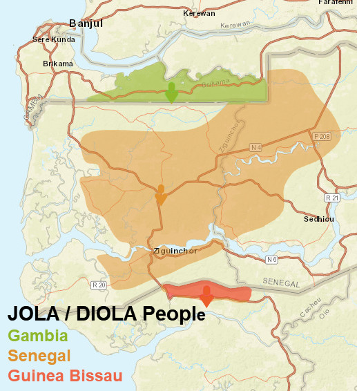 Jola people map