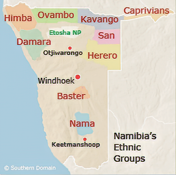 Namibia ethnic map
