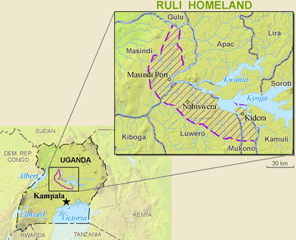 Baruuli people Map