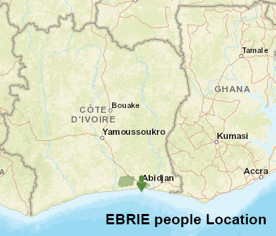 Ebrie people map