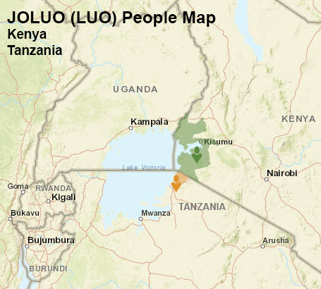 Joluo people map